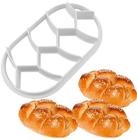 HEEPDD Juego de Diseño de Prensa de Masa, Diseños Redondos y Ovalados de Plástico Fácil de Limpiar, Bueno para Hornear Pan y Postres (BLUE)