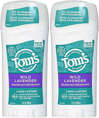 Tom's of Maine Natural Long-Lasting Deodorant Stick Lavender 2.25 Oz (Pack of 2)