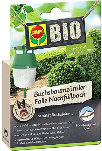 COMPO Buchsbaumzünsler-Falle Nachfüllpack, 3 Stück, Insektizid-frei