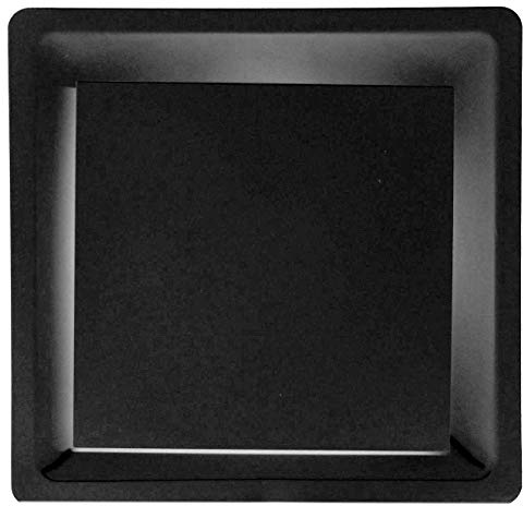 T-Bar Drop Ceiling Grille - Flat Plate Plaque Diffuser - 24 x 24 - 6 Collar - Black