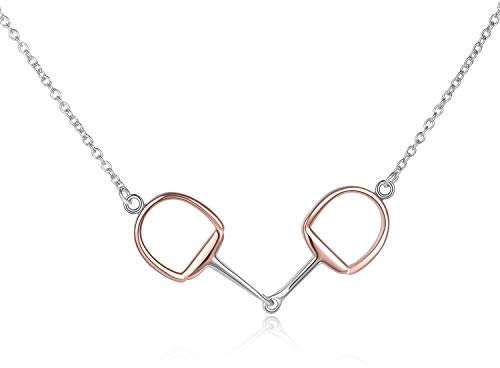 VENACOLY Horse Necklace for Women Sterling Silver Horse Snaffle Bit Pendant Necklace Jewellery for Horse Lovers