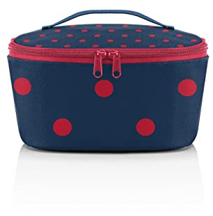 reisenthel coolerbag S pocket - Borsa Termica Realizzata con Bottiglie in PET Riciclate, Adatta per Spesa o Pranzo e Snack in Viaggio, Tessuto Idrorepellente, 2,5 L, Nero, Couleur:mixed red dots