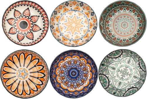 TuYines Porcelain Tapas Dishes,Snack Bowls for Tapa,Tapas Bowl Set,Ceramic Dipping Bowls,6pcs Ø 10 cm Small Spice Bowl,Dishes Sauce Dishe for Sushi,Sauce,Snack and Soy