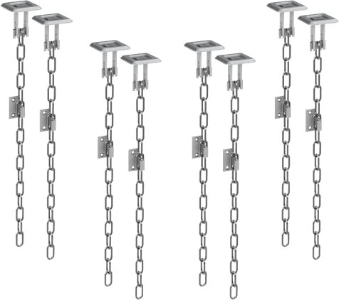 BASI | Gitterrostsicherung 4 x Paar | Zusatzsicherung für Kellerschacht Lichtschacht | Einbruchschutz für Kellergitter | Gitterrost-Sicherung GS70 | Fluchtweg-Entriegelung | 8 Stück