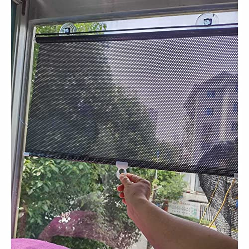 Xrdbfd Verdunkelungsrollo, Saugnapfrollo, Einziehbarer Balkon-sonnenschutzrollo, Verdunkelungsvorhang Für Fenster, Sichtschutz Und Sonnenschutz Jalousien, Thermorollo, Ohne Bohren,58x125cm/23 * 49in