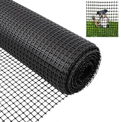 Chicken Wire Mesh,1 x20m Garden Netting Fencing,Garden Fence Animal Barrier, Plastic Mesh Fence Roll with Zip Ties,Safety Temporary Fencing,for Yard Vegetable Poultry Rabbit Chicken (Black)