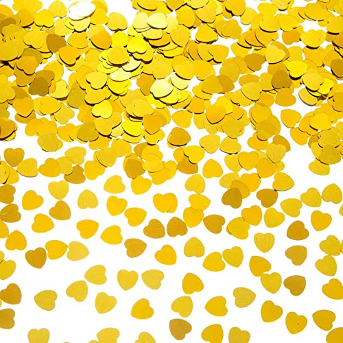 GoldRock Konfetti Herzen Gold Confetti,Streudeko Geburtstag Hochzeit Gold,Tischdeko Golden,Konfetti Herzen Hochzeit Deko,Glitter Tischkonfetti für Hochzeit Geburtstag Valentinstag Taufe Baby Party