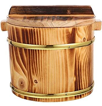 RKSTD cubitera de Hielo para Bar Cubo de Hielo de Madera, contenedor de arroz, Barra de Cubo de Hielo con Tapa y asa de Transporte para el hogar, Bar, champán, Cerveza, Enfriador de Bebidas