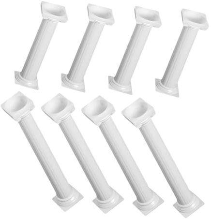 VICASKY Roman Column Cake Supports 8pcs White Pillars for Tiered Cakes Wedding Party Decoration Medium 12.5cm and Large 17cm