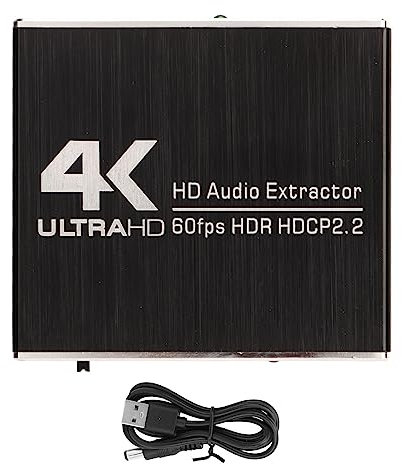 Gavigain 5.1 Surround Sound HDMI Audio Video Splitter 4K 60FPS 1080P 60FPS Estrazione audio ottica Dolby Digital Audio multicanale per Home Theater