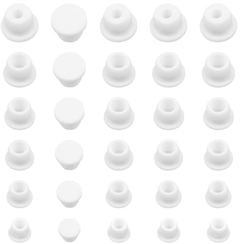 30 Pcs Salt and Pepper Stoppers Plugs Silicone Salt Shaker Stopper Plug Bottle Stopper Soft Shaker Plug Replacement Reusable Stoppers Plugs for Pots Bottles Home Kitchen (8/9.5/11.5/12.5/13.5/15 mm)