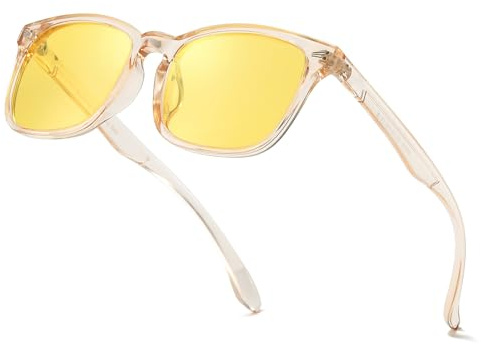 Myiaur Nachtfahrbrille für Damen Polarisierte Gelbgläser mit Blendschutz Nachtsichtbrille Ideal für Regen & Nebel Elegantes Damendesign