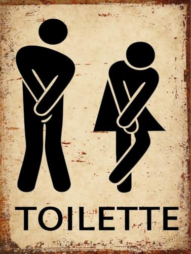 Plaque déco Toilette en Aluminium Humour Rigolo Fun rétro Vintage 20x30 cm pl 0612+