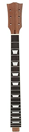 Mástil de guitarra eléctrica de 65,5 cm, mástil de guitarra de caoba con diapasón de madera, piezas de repuesto de 22 trastes para eléctrica, varilla bidireccional y