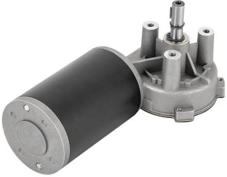 MEHOOSPVN 24V DC Getriebemotor 80W Scheibenwischermotor Hohen Drehmoment Elektrischer Synchroner Zahnrad mit Linkem Getriebe für Torantrieb Fenster für Automatisch Tür Garage-Tisch Frontscheibe Linke