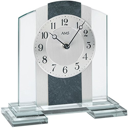 AMS T1121 Quarzpendel-Tischuhr, Holz, Mehrfarbig, 30 x 24 x 12 cm