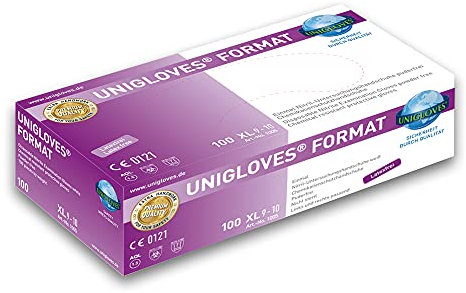 1000 Nitrilhandschuhe Unigloves Format - Gr. XL - unsteril - puderfrei - weiß - latexfrei - Chemikalienschutz EN 374