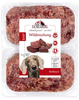 TACKENBERG Barf Wildmischung für Hunde 14 x 500 g (7kg) - leckeres Frostfleisch als Hundefutter in Premiumqualität - geeignetes Gefrierfutter für deinen Vierbeiner - ohne Zusatzstoffe