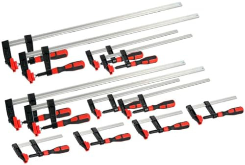 Neilsen CT5286 12pc F Clamp Set-Quick Slide Bar | Clamps Sizes:4x3/150mm/300mm/600mm | Ideal for Clamping and General Repair Applications