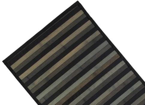 BIANCHERIAWEB Tapis en Bambou dégradé en différentes Couleurs 50 x 230 cm Noir