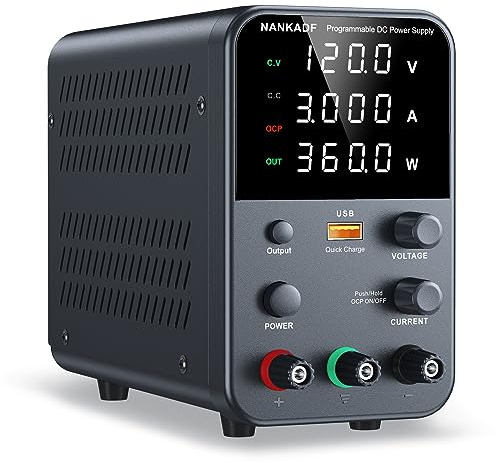 Labornetzteil (0-120V,0-3A),DC Regelbar Netzgerät mit 4-stelliger LED-Anzeige (Gebereinstellknopf/Ausgangsschalter)