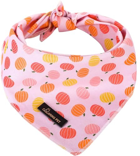 ARING PET Hund Bandana, Baumwolle Kürbis Hund Bandanas Bequem Rosa Hunde Dreieck Lätzchen Halstuch für Kleine und Große Hunde und Katzen