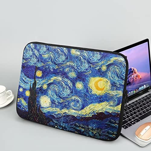 Showudesigns Van Gogh Starry Night Laptop Protective Sleeve for Men Neoprene Laptop Sleeve Bag 15 inch Lightweight Laptop Accessories Glad for Business Trip Carrying Case