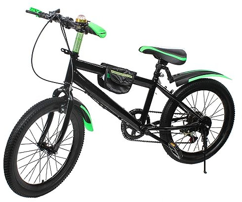 Vielrosse Mountainbike Kinderfahrrad 20 Zoll | Verstellbarer Sitz | 7-Gang-Schaltung | Stabiles Fahrrad | Geländetauglich | Für Abenteuer und Spaß im Freien (Grün)