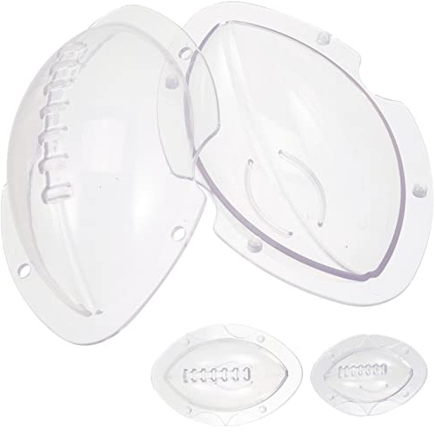 Cabilock Rugby Cake Molds Set of 3 Transparent Silicone Fondant Molds for Baking Jelly Candy Ice Cream Kitchen Tool 5.91X3.62X2.83 Inches
