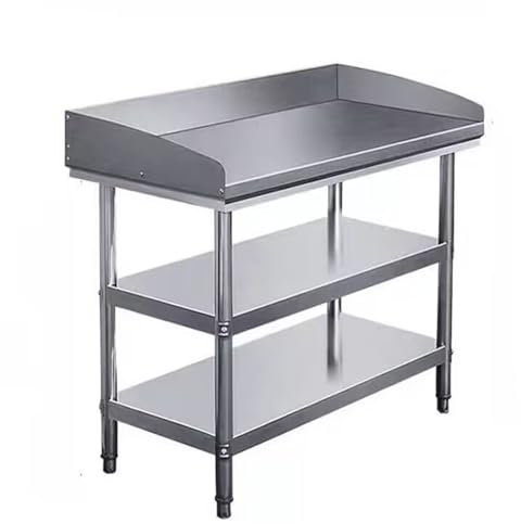 Edelstahl Arbeitstisch Küche Gastro Edelstahltisch Küchentisch Essenszubereitung für die Zubereitung von Mahlzeiten, Nähen, Waschen usw.(100x50cm/39.3X19.6in)