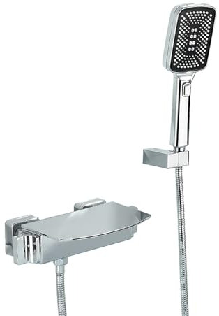 Wandmontage Badewannenarmatur Wasserfall Eckig Wasserfall Mischbatterie Badarmaturen Duscharmatur Bad Dusche Mischbatterie Chrom Warm wie immer