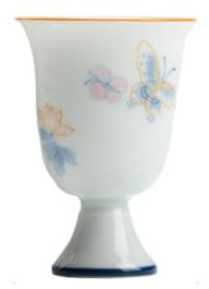 VEXDOSLE Tea Cup High-Foot Hand-Painted Tea Cup Fragrant Tea Cup Home Living Room Study Room Ceramic 35 Ml Tea Brewing Single Cup Tea Mug