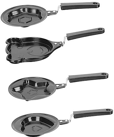 Amosfun 4pcs Animal Shape Non Stick Scrambled Egg Pan Unbreakable Portable Heat Insulation Handle for Pancakes and Omelettes