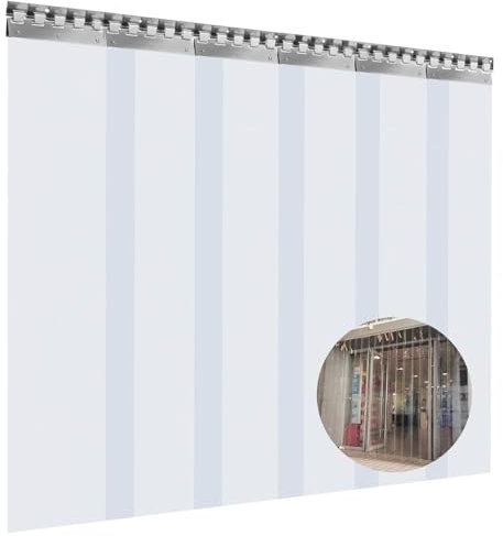 PVC Lamellen Streifenvorhang Transparenter PVC-Streifenvorhang, PVC-Kühlstreifenvorhang, Türstreifen, 1,2 mm dick, Winddicht, staubdicht, Trennvorhang