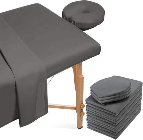 Lot de 6 tables de massage - 3 pièces en microfibre - Drap-housse - Drap housse - Housse d'appui-tête - Non tissé - Pour appuie-tête - Pour table de massage, spa, tatouage, salon - Tissu non tissé