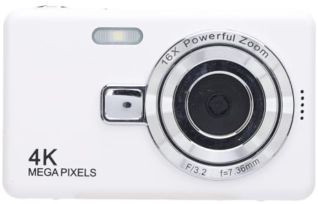 Appareil Photo Numérique, Caméra D'enregistrement Vidéo 4K Ultra HD avec Zoom Numérique 16X, écran de 2,4 Pouces, Petite Caméra Compacte Anti-secousse, Caméra Vlog Micro intégré