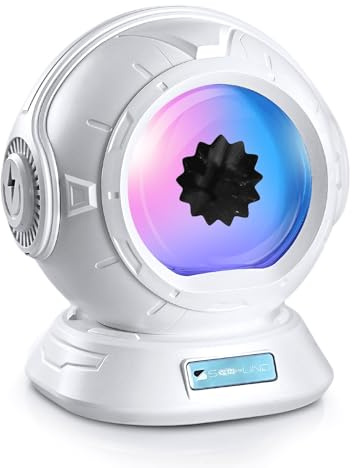 sovenomund Haut-parleur ferrofluide, visualiseur audio Bluetooth RVB | Ferrofluid Sound Visualizer Affichage de bureau Cadeau pour homme, père et mari (Blanc nacré)