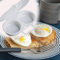 Microwave Egg Maker, 2 Cavity Nonstick Poached Egg Maker With Lid, Double Drain Poached Egg Cups, Food Grade PP Egg Boiler, Heat Resistant Kitchen Gadget for Quick Poached Eggs