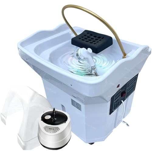 Spa pour Tête Japonais,Équipement Spa pour Tête,Bassin Shampoing À Circulation Eau,Équipement Spa Thermostatique Portable,Grand Réservoir Eau 60 L | Fumigation | Thérapie par Lumière