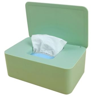 Porta salviette di carta Scatola portaoggetti for fazzoletti di carta Scatola porta fazzoletti di plastica Distributore di tovaglioli di carta bagnati Organizzatore di tovaglioli for la casa(Green)