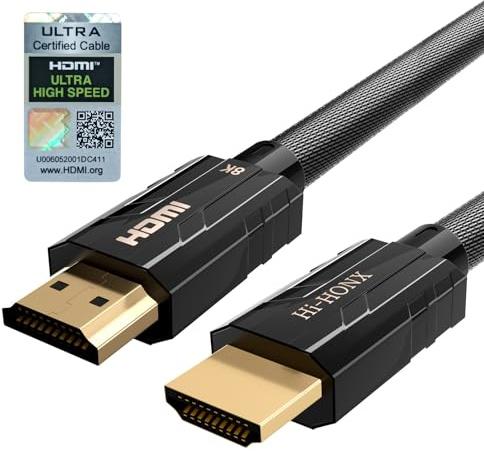 Cavo HDMI 2.1 8K certificato 5FT, 48Gbps Ultra High Speed HDMI Cavo, supporta 8K@60Hz 4K@120Hz HDCP 2.2&2.3 eARC HDR Dolby compatibile con PS5 Xbox Series X Nintendo Switch Roku TV Laptop Monitor