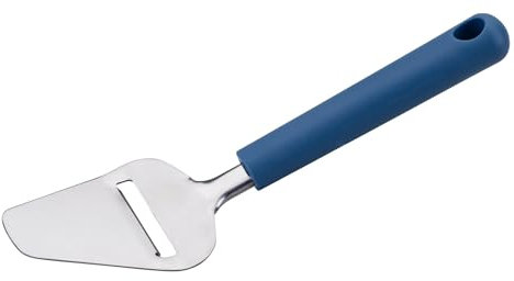 Fackelmann Käsehobel Essential – Edelstahlklinge für feine Käsescheiben, Ergonomischer Griff, Spülmaschinengeeignet, Rostfrei, Dunkelblau, Silber