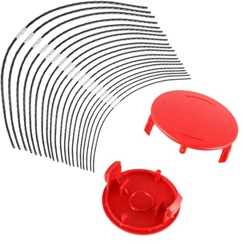 JAMHER 20 piezas F016800431 Línea de repuesto para desbrozadoras Bosch AFS 23-37, línea de desbrozadora de 37 cm x 3,5 mm con cubierta de carrete F016F04841(20 líneas + 2 cubiertas) | Para desbrozadora AFS 23-37 37cm x 3,5mm, con 2 piezas Tapa de bobina F016F04841(20 líneas + 2 tapas)
