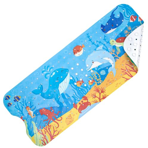 WELTRXE Badewannenmatten rutschfest 100x40cm, BPA-frei PVC-Duschmatte mit Saugnäpfen, Antirutschmatte Badewanne, Maschinenwaschbar