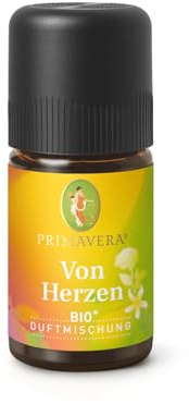 PRIMAVERA Duftmischung Von Herzen bio* 5 ml - Orange, Rose und Jasmin - Aromaöl, Duftöl, ätherisches Öl Aromatherapie - harmonisierend - vegan