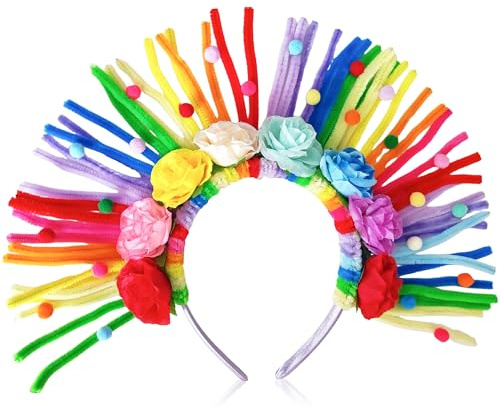 LaVenty Regenbogen Stirnbänder Halo Sonnenblumenkranz Regenbogen Pride Haarschmuck Kopfbedeckungen Pride Outfits für Day Parade Halloween Karneval Party Kostüm