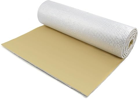 sourcing map Auto Schalldämmmatte 60x100cm 6mm 0.6㎡ Motorhaube Kofferraum | PE+Alufolie,Wärmedämmung,Schalldämmung,Stoßfest,Kofferraum,Innenraum,Tür,Dach,Universal