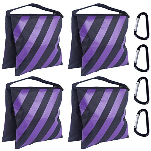 ABCCANOPY Sandsack für Videoständer in der Fotografie, robuste Gewichtstaschen für leichtes Stativ, Campingstuhl, 4 Stück, lila