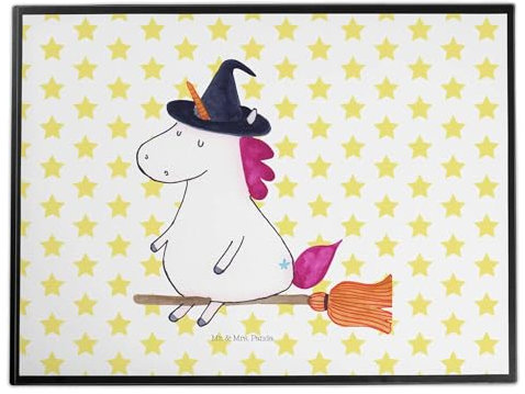 Mr. & Mrs. Panda Schreibunterlage Einhorn Hexe - Geschenk, tischmatte, Einhörner, schreibtischunterlage, Freundin, Frau, Unicorn, schreibtischunterlagen, Schreibtisch Unterlagen, Teufel