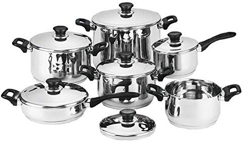 Madprice Batteria di PENTOLE Bavaria 12 Pezzi in Acciaio Inox 18/10